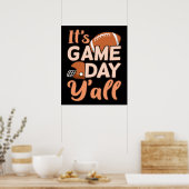 Het is Game Day Y'all Football Player Coach Poster (Keuken)