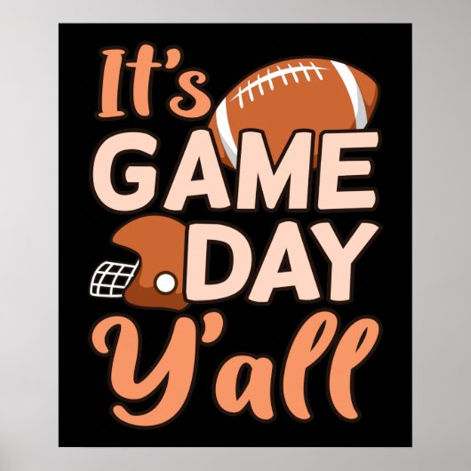 Het is Game Day Y'all Football Player Coach Poster (Voorkant)