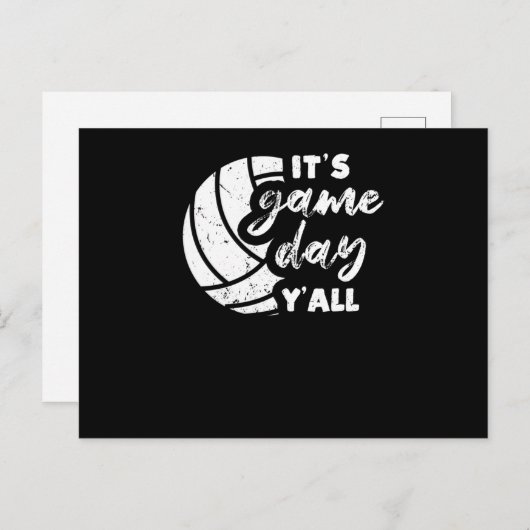 Het is Game Day Y'all Funny Volleyball Player Vbal Briefkaart (Voorkant / Achterkant)