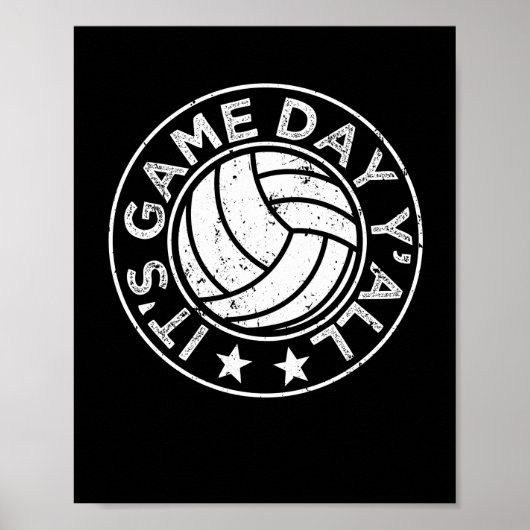 Het is Game Day Y'all Funny Volleyball Player Vbal Poster (Voorkant)
