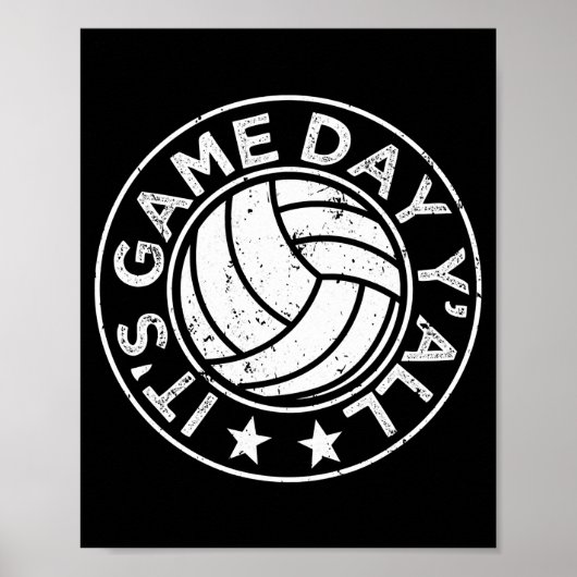 Het is Game Day Y'all Funny Volleyball Player Vbal Poster (Voorkant)