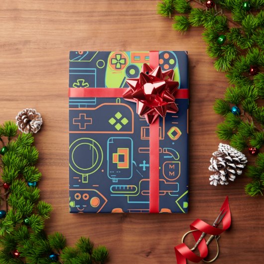 Het is Game On Schedel – Videospel Verjaardag Cadeaupapier (Feestdagen Geschenken)