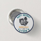 Het is Game On Schedel – Videospel Verjaardagsfees Ronde Button 3,2 Cm (Voorkant /achterkant)