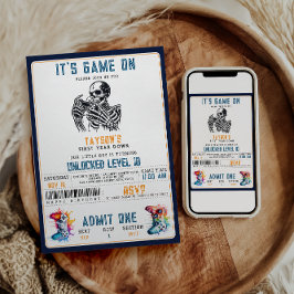 Het is Game On Skull - Verjaardagsfeest voor video Kaart