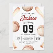 Het is Game Time Baseball verjaardagsfeestje Kaart (Voorkant)