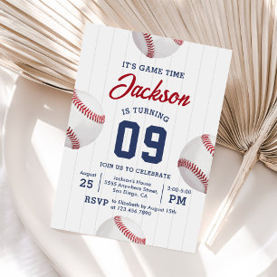 Het is Game Time Baseball verjaardagsfeestje Kaart