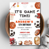 Het is Game Time Birthday Basketball Football Spor Kaart