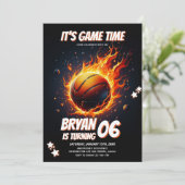 Het is Game Time Boys Basketbal Sport Verjaardag Kaart (Staand voorkant)