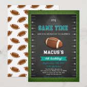 Het is GAME TIME Football Verjaardagsfeest Kaart (Voorkant / Achterkant)