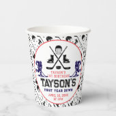 Het is Game Time Hockey 1e verjaardag partij Papieren Bekers (Achterkant)