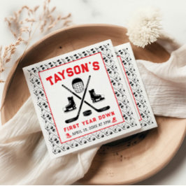 Het is Game Time Hockey 1e verjaardag partij Servet