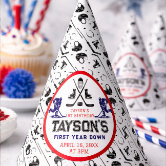 Het is Game Time Hockey 1e verjaardagsfeestje Feesthoedjes