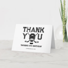 Het is Game Time Hockey 5e verjaardagsfeestje Bedankkaart