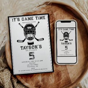 Het is Game Time Hockey 5e verjaardagsfeestje  Kaart