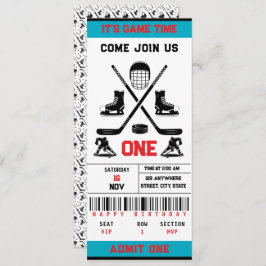 Het is Game Time Hockey Ticket 1e verjaardagsfeest Kaart