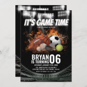 Het is Game Time Kind All Star Sports Verjaardag Kaart (Voorkant / Achterkant)