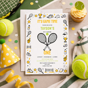 Het is Game Time Tennis 1e verjaardag – Leuk voor  Kaart