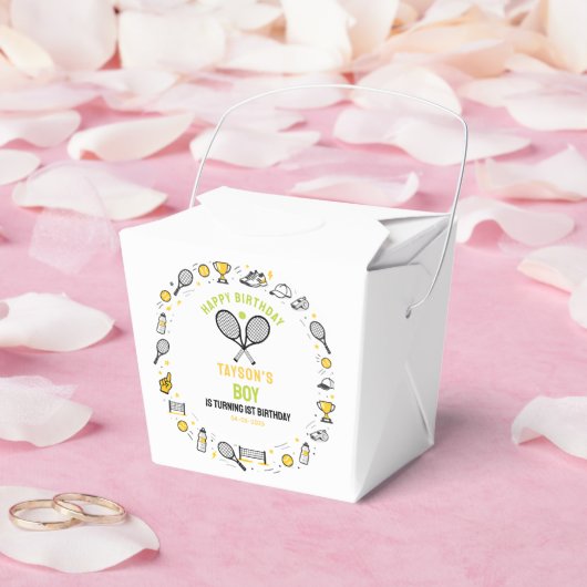 Het is Game Time Tennis 1e verjaardag - leuke kind Bedankdoosjes (Huwelijk)