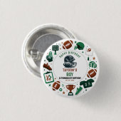 Het is Game Time Voetbal 1e Verjaardag – Leuke Kin Ronde Button 3,2 Cm (Voorkant /achterkant)