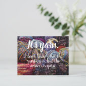 Het is garen // Het antwoord is garen Briefkaart (Staand voorkant)