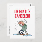 Het is Geannuleerd de Uitgestelde Cartoon van de G Briefkaart (Voorkant / Achterkant)