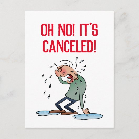 Het is Geannuleerd de Uitgestelde Cartoon van de G Briefkaart (Voorkant)