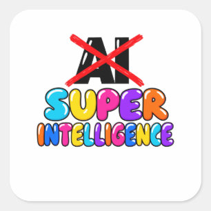 Het is geen AI, het is een grappig ontwerp voor Su Vierkante Sticker