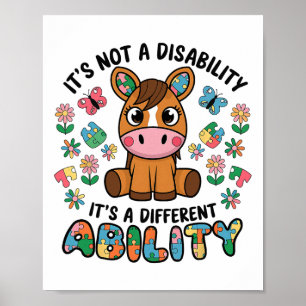 Het is geen beperking Autisme bewustzijn Paarden A Poster