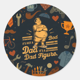 Het is geen Bob Dad, het is een papa figuur vaders Ronde Sticker