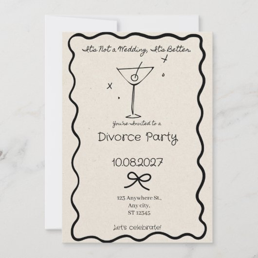 Het is geen bruiloft, het is beter Grappig divorce Kaart (Voorkant)