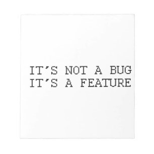 Het is geen bug, grappig design notitieblok