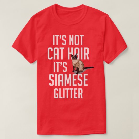 Het is geen Cat Hair, het Siamese glitter Cat Funn T-shirt (Design voorkant)