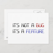 Het is geen Coding Bug Het is een Programmeringsfu Briefkaart (Voorkant / Achterkant)