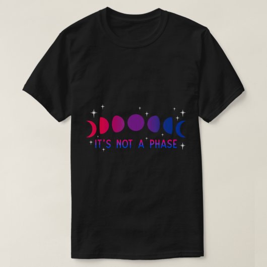 Het is geen fase van biseksuele Moon Bi Pride LGBT T-shirt (Design voorkant)