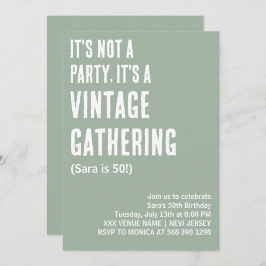 HET IS GEEN FEEST, HET IS EEN VERJAARDAG KAART (Voorkant / Achterkant)