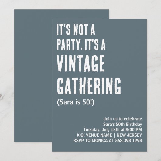 HET IS GEEN FEEST, HET IS EEN VERJAARDAG KAART (Voorkant / Achterkant)