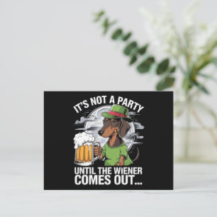 Het Is Geen Feest Tot Dachshund Iers Bier Wiener Briefkaart