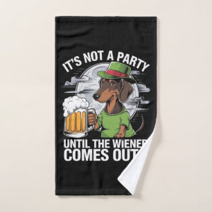Het is geen feest tot Dachshund Iers Bier Wiener Handdoek