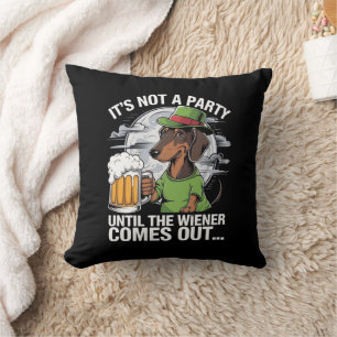 Het Is Geen Feest Tot Dachshund Iers Bier Wiener Kussen
