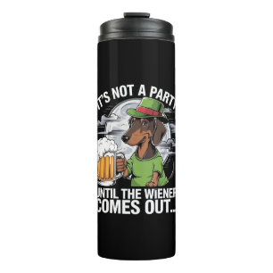 Het is geen feest tot Dachshund Iers Bier Wiener Thermosbeker