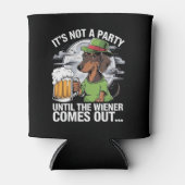 Het is geen feest tot Dachshund Irish Beer Wiener Blikjeskoeler (Voorkant)