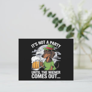 Het is geen feest tot Dachshund Irish Beer Wiener Briefkaart