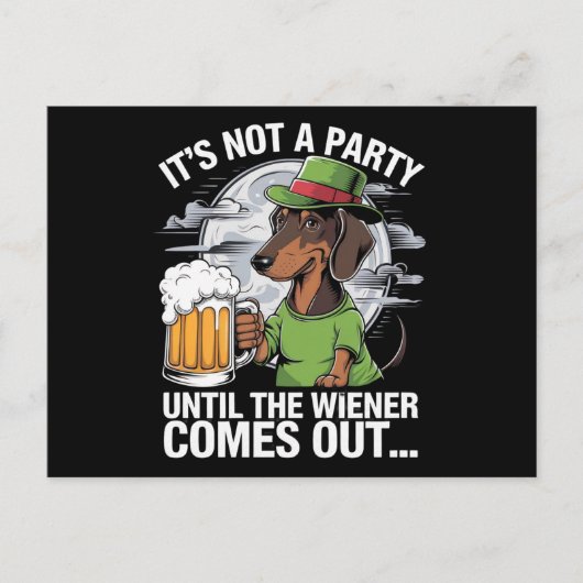 Het is geen feest tot Dachshund Irish Beer Wiener Briefkaart (Voorkant)