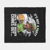 Het is geen feest tot Dachshund Irish Beer Wiener Fleece Deken (Voorkant (Horizontaal))
