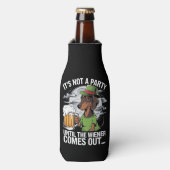 Het is geen feest tot Dachshund Irish Beer Wiener Flesjeskoeler (Fles Voorkant)