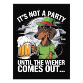 Het is geen feest tot Dachshund Irish Beer Wiener Foto Afdruk (Voorkant)