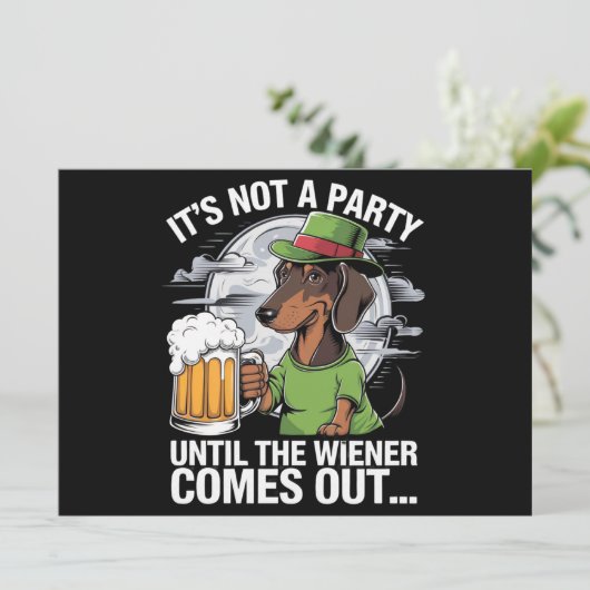 Het is geen feest tot Dachshund Irish Beer Wiener Kaart (Staand voorkant)