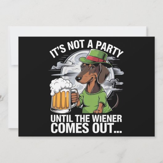 Het is geen feest tot Dachshund Irish Beer Wiener Kaart (Voorkant)