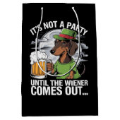 Het is geen feest tot Dachshund Irish Beer Wiener Medium Cadeauzakje (Voorkant)
