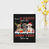 Het Is Geen Feest Totdat Een Paar Shih Tzus Kerstm Kaart (Gele Bloem)